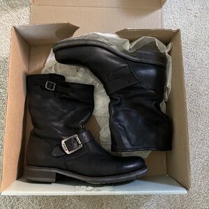 Frye Veronica Shortie Black Moto Boot